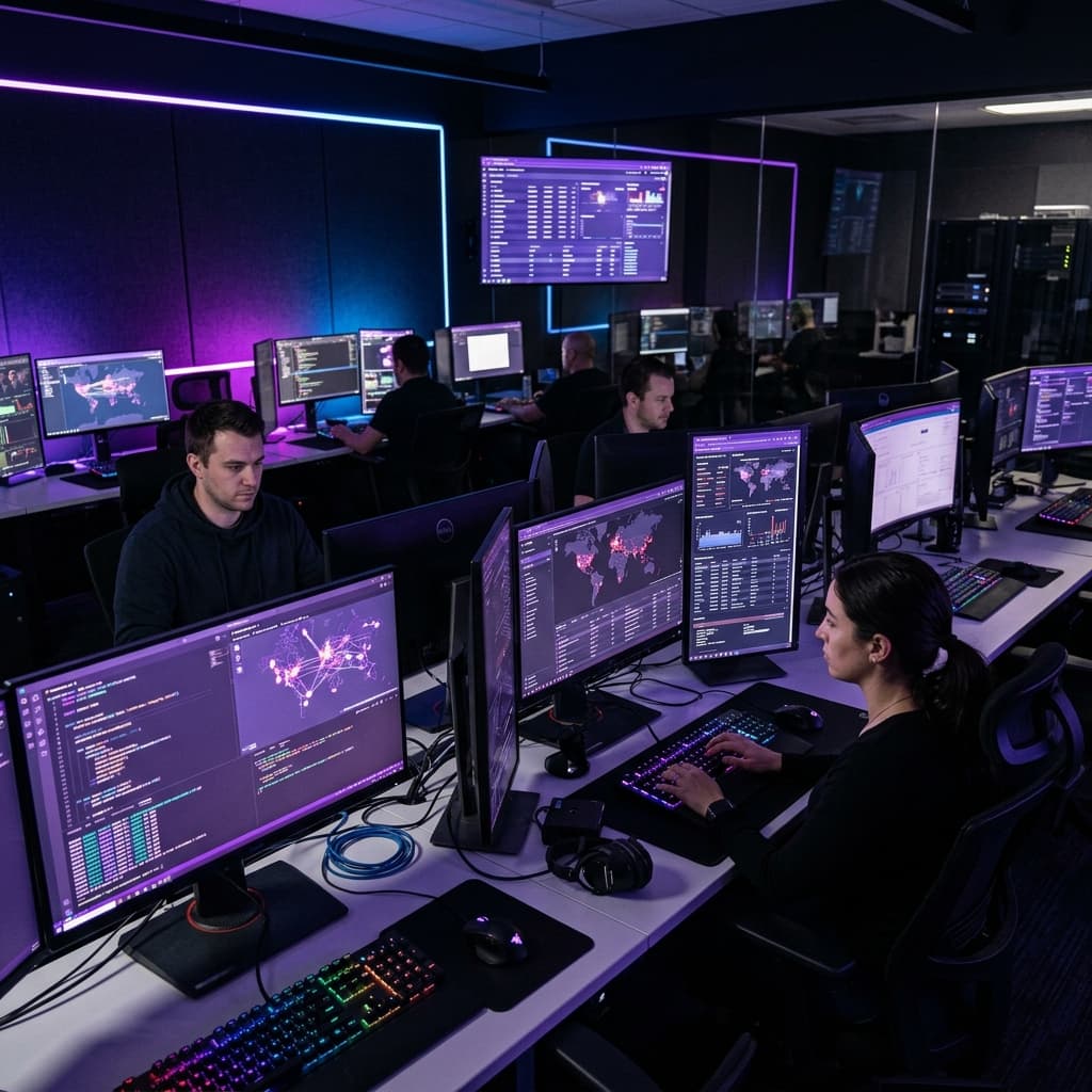 OMNIZ team working in SOC environment OMNIZ team working in SOC environment